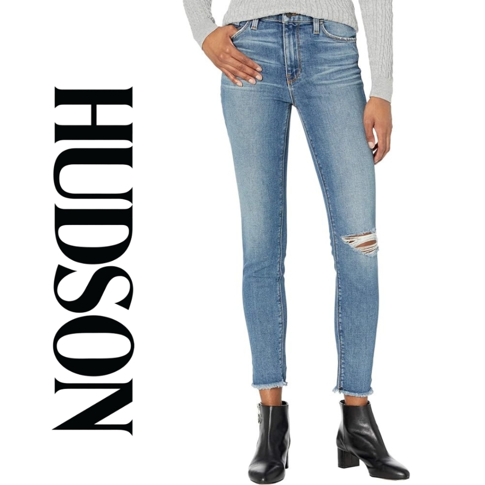 HUDSON - Jeans Barbara High-Waist Skinny Ankle in Destructed Padua 29×28 - Picture 3 of 3